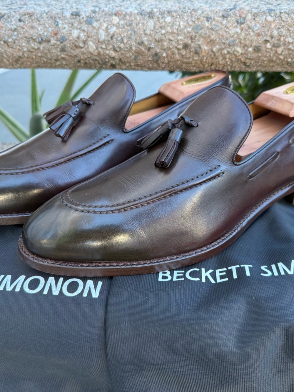 Beckett Simonon Dark Brown Leather Tassel Loafers